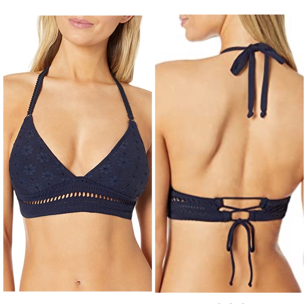 Robin Piccone Clarissa Halter Bikini Top Midnight